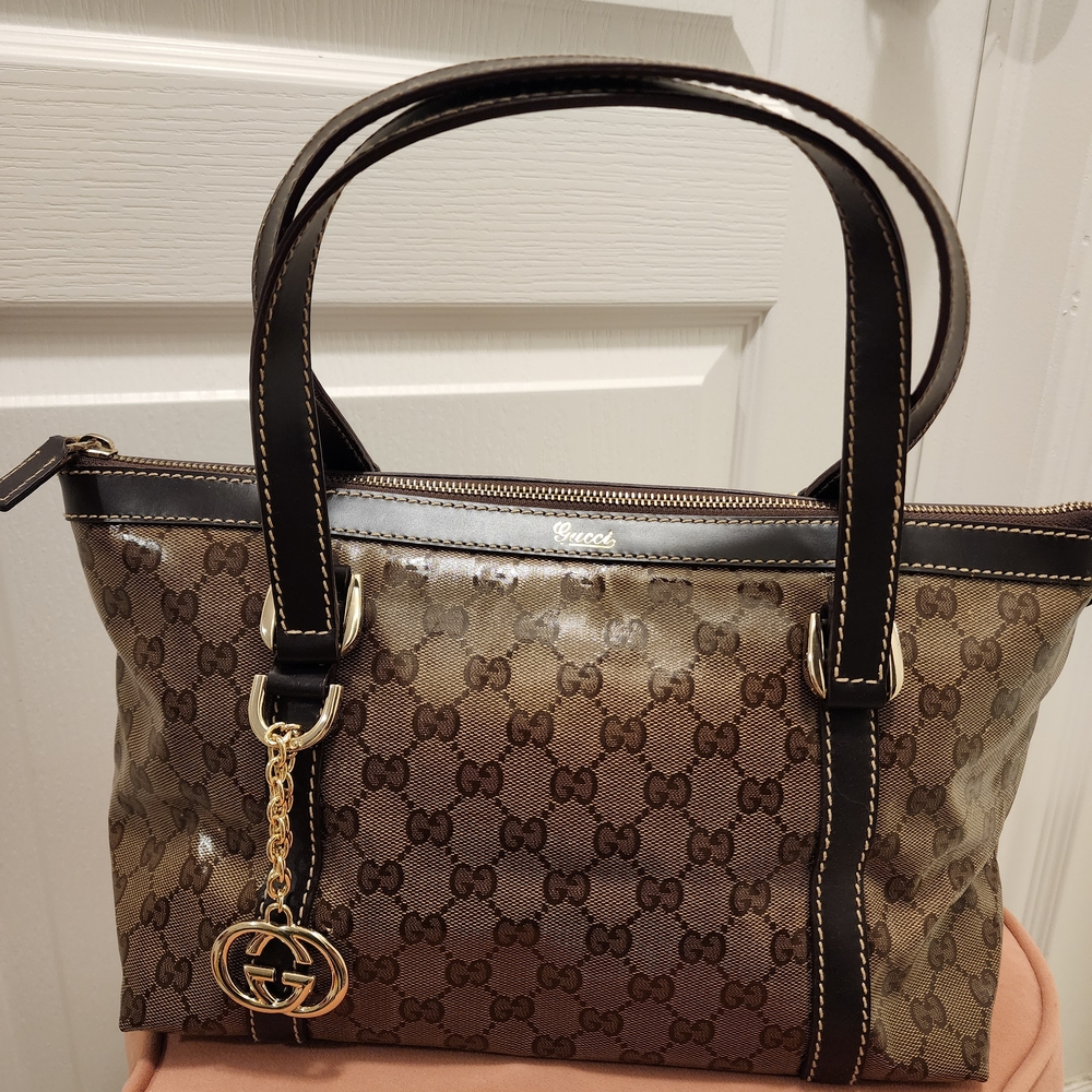 Gucci Brown Monogram Tote Bag - Preloved